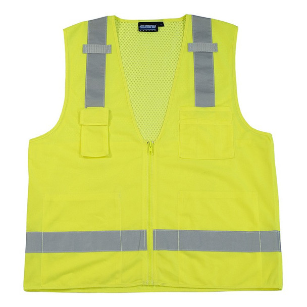 61224 ERB S205 Class 2 Tricot Surveyor Hi Viz Lime Large Safety Apparel - Aware Wear & Hi Viz Ts