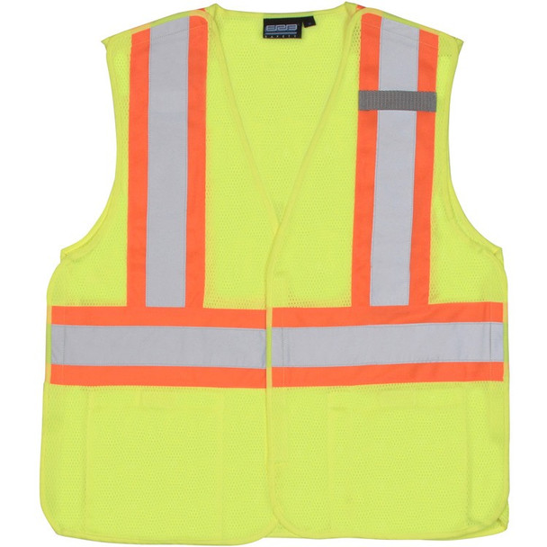 61845 ERB S165 Class 2 Mesh Break-away Hi Viz Lime Medium Safety Apparel - Aware Wear & Hi Viz Ts