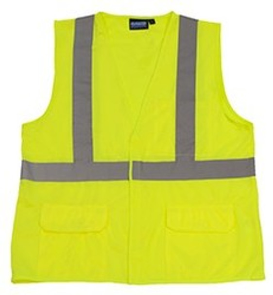 65010 ERB S190 Class 2 Fame Retardant Treated Vest Hi Viz Lime Medium Safety Apparel - Aware Wear & Hi Viz Ts
