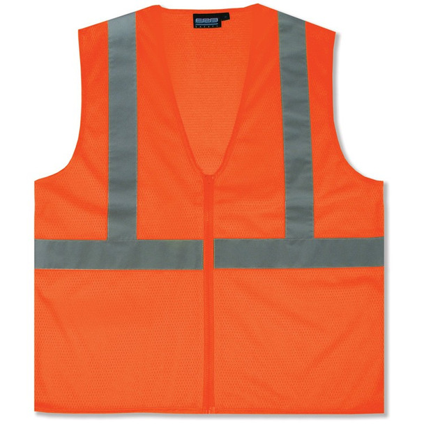 61455 ERB S363 Class 2 Mesh Economy Hi Viz Orange X-Large Safety Apparel - Aware Wear & Hi Viz Ts