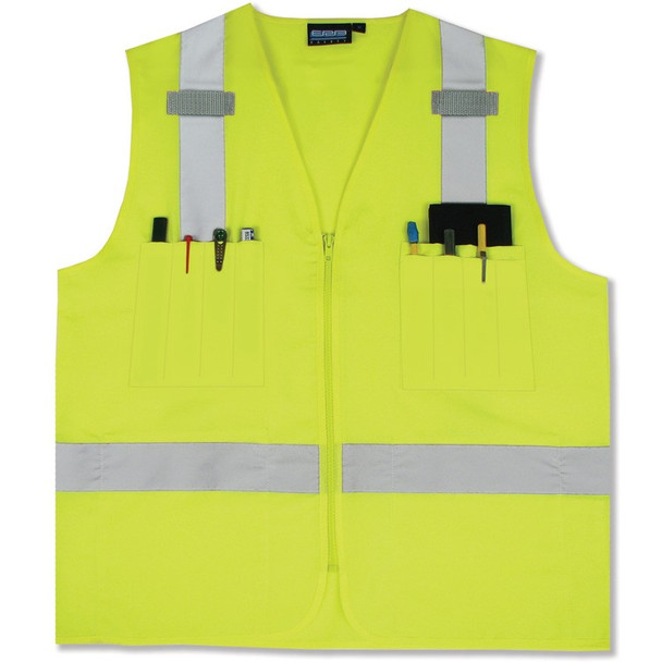 61203 ERB S414 Class 2 Surveyor's Hi Viz Lime 2X Safety Apparel - Aware Wear & Hi Viz Ts