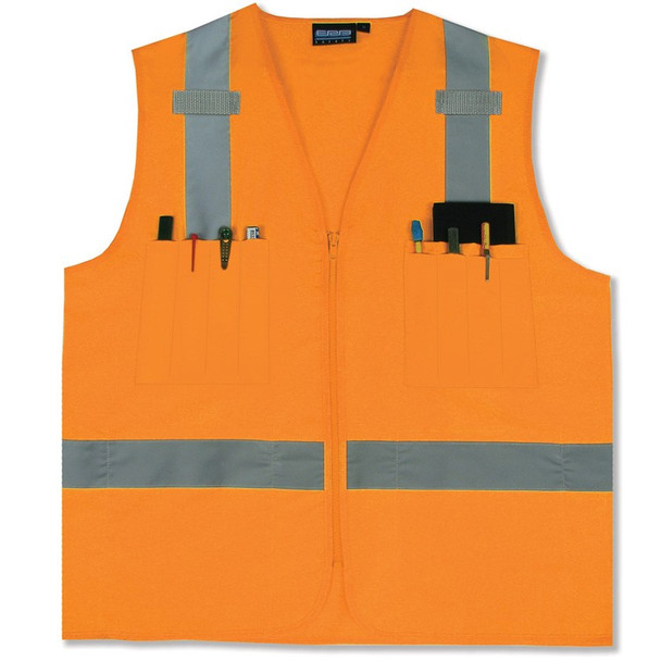 61210 ERB S414 Class 2 Surveyor's Hi Viz Orange X-Large Safety Apparel - Aware Wear & Hi Viz Ts