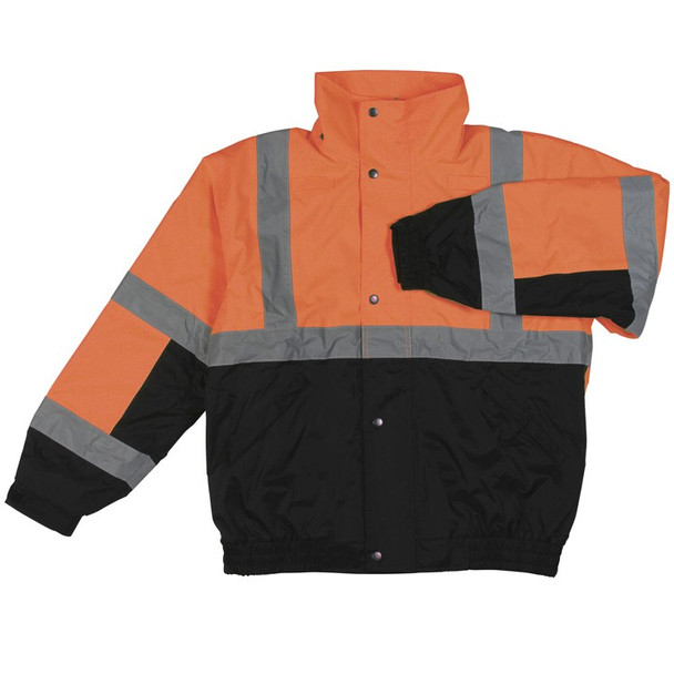 61602 ERB W106 Class 2 Bomber Jacket Hi Viz Orange and Black MD Safety Apparel - Aware Wear & Hi Viz Ts