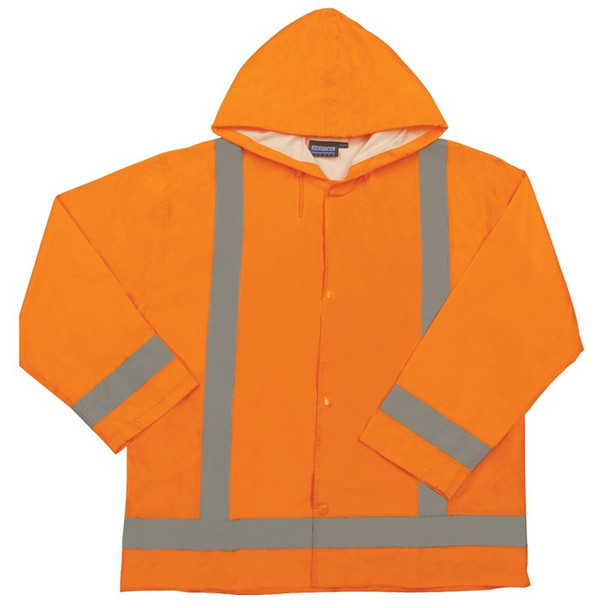 61503 ERB S373 Class 3 Lightweight Oversized Raincoat Hi Viz Orange 5X-6X Safety Apparel - Aware Wear & Hi Viz Ts