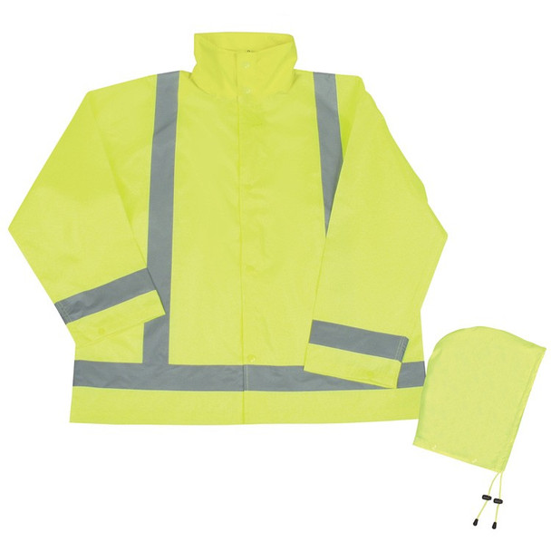 63012 ERB S373D Class 3 Lightweight Oversized Raincoat Hi Viz Orange 2X Safety Apparel - Aware Wear & Hi Viz Ts