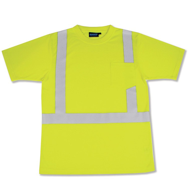 14111 ERB 9601S Class 2 Short Sleeve with Reflective Tape Hi Viz Lime Medium Safety Apparel - Aware Wear & Hi Viz Ts