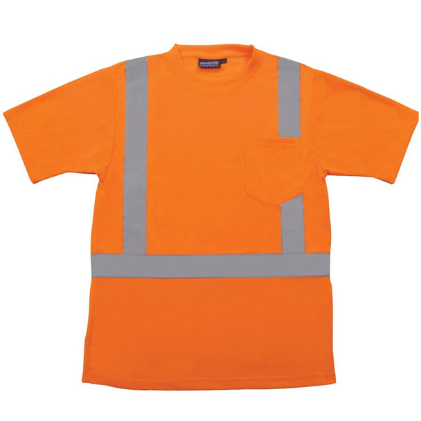 61785 ERB 9601S Class 2 Short Sleeve with Reflective Tape Hi Viz Orange 3X Safety Apparel - Aware Wear & Hi Viz Ts