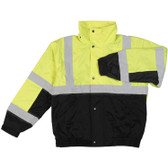 61592 ERB W106 Class 2 Bomber Jacket Hi Viz Lime and Black LG Safety Apparel - Aware Wear & Hi Viz Ts