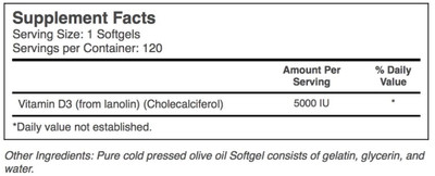 Healthy Origins Vitamin D3 5,000 IU