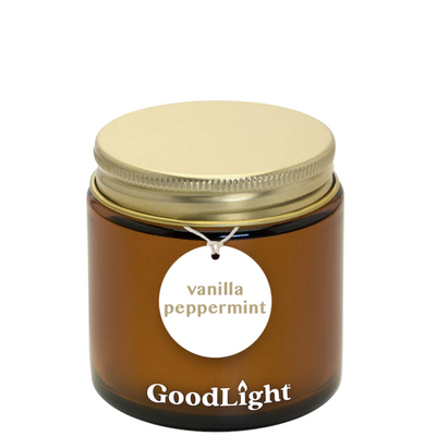 GoodLight Holiday Apothecary Jar Candle - Vanilla Peppermint