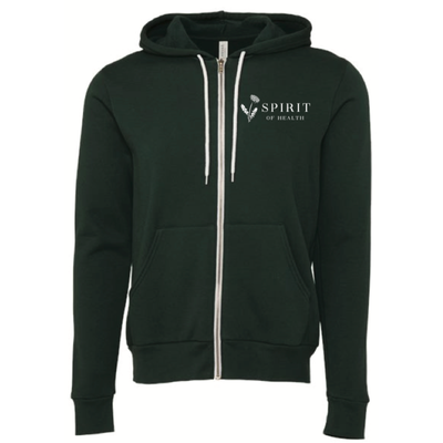 SOH White Logo Full Zip Hoodie - Forrest