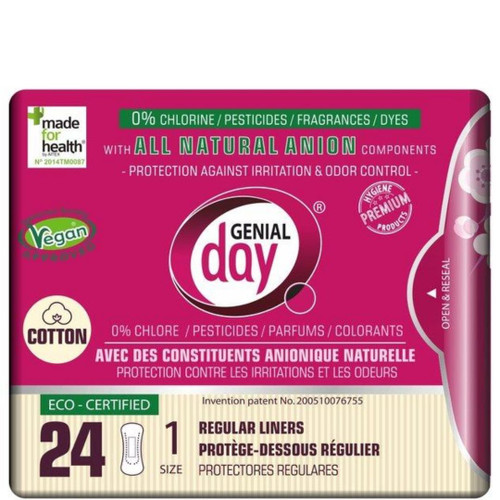 Genial Day Eco Certified Liners with Anion Strip (24 Liners) Genial Day Eco Certified Liners with Anion Strip (24 Liners)