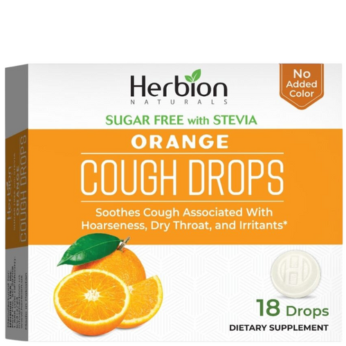 Herbion Naturals Cough Drops: Sugar Free with Stevia - Orange