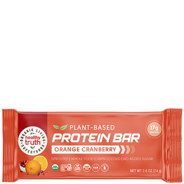 Organic Living Superfoods Protein Bar: Orange Cranberry - Spirit of Health  Store