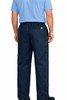 NAVY: Back view of men’s brown‑olive adaptive pants with elastic waistband