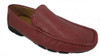 BURGUNDY Side view of Men’s Slip‑On Driving Moccasin Loafer Shoe 64423 showing textured driving outsole