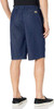Back-View Denim blue adaptive shorts with belt loops and elastic waistband