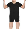 Children's Back-Zipper One-Piece Onesie Bodysuit-Black