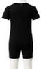 Children's Back-Zipper One-Piece Onesie Bodysuit-Black
