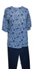 Women’s adaptive back‑snap printed top and pant set in navy mini floral