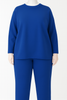 Adaptive back‑snap fleece top and side‑zip pants set in Royal Blue
