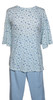 Adaptive Plus Size Back-Snap Printed Top & Pant Set in blue rose, size 6X