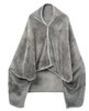 Grey Furry Fleece Wheelchair Poncho Wrap