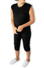 BLACK- No-Tear Bodysuit in black Anti-Rip  fabric with back zipper and secure neckline buckle