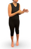 BLACK-Anti‑strip mid‑length adaptive bodysuit with back zipper