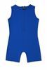 SOLID ROYAL-Back view showing secure back zipper on adaptive swimwear