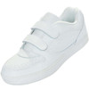 WHITE Easy closure Velcro straps on women’s leather sneakers – detail shot