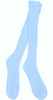 LIGHT BLUE: Side view of women’s acrylic Orlon knee‑high cable socks laid flat