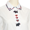 Women's Blue Poodle Blouse-Long Sleeves