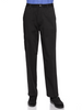 BLACK: Men’s full‑elastic twill pants with center‑snaps closure