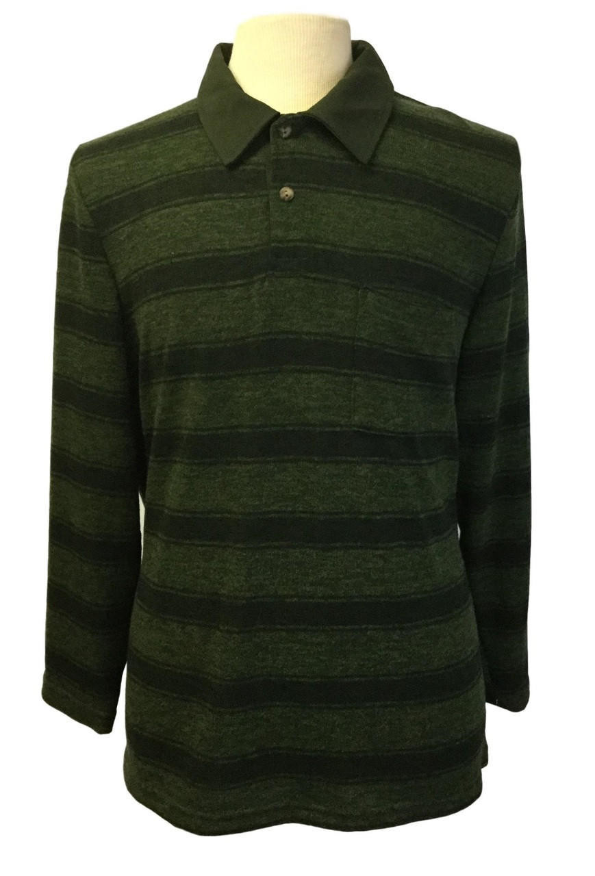 Men's Open-Back Shoulder Snap Polo Shirt - Olive for Easy Dressing