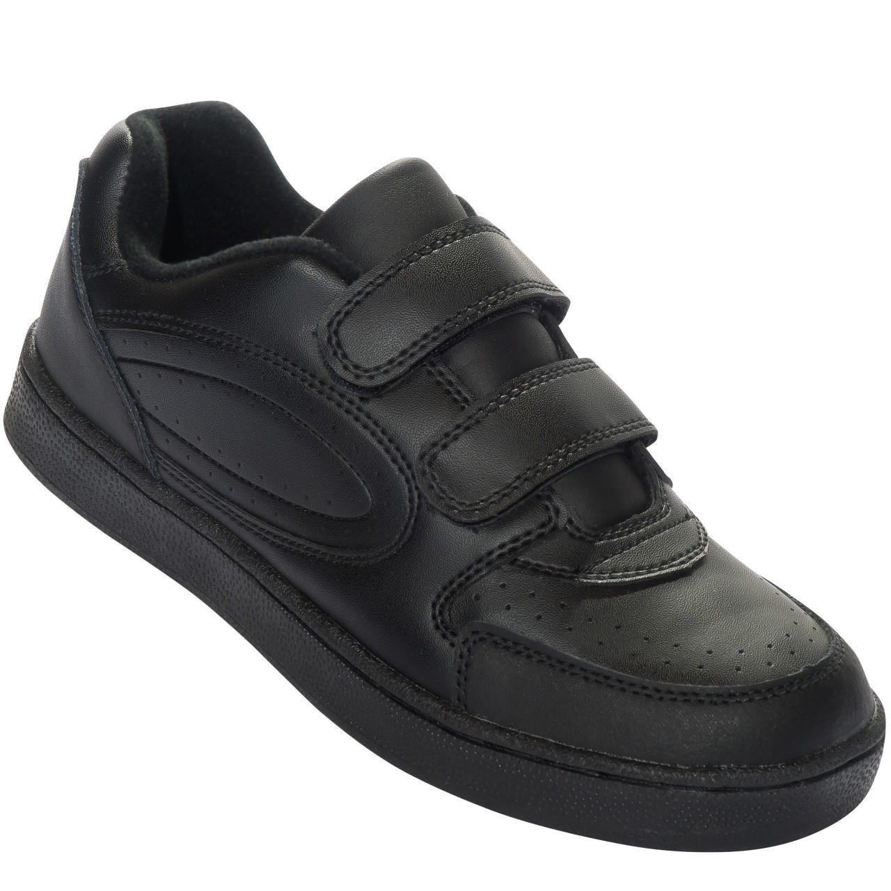 Men's Leather Sneaker Shoe with Double Hook-and-Loop Straps