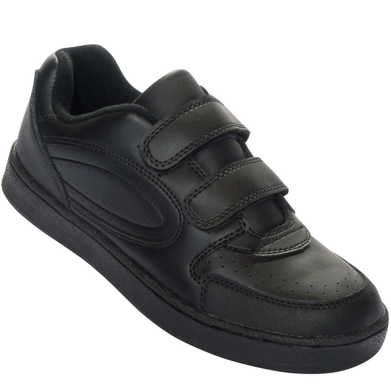 Athletic Works Shoes Youth 1 Two Strap Sneakers Black Hook And Loop Comfort  Low 