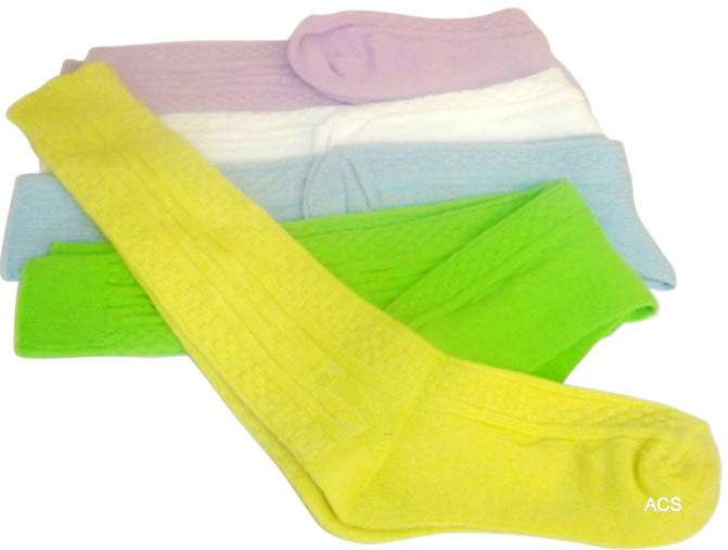 2 PAIR Women's Acrylic Orlon KneeHigh Cable Socks