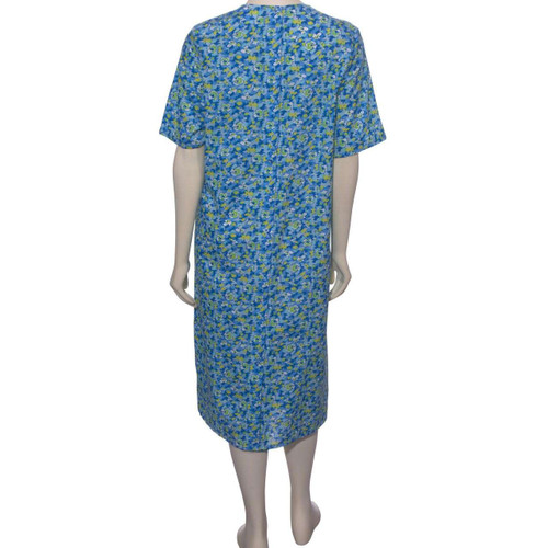 white christmas dresses Ekouaer Sleepwear Womens Snap Front Nightgown Housecoat Cotton Duster Short Sleeve House Dress Green Floral / L main image 1
