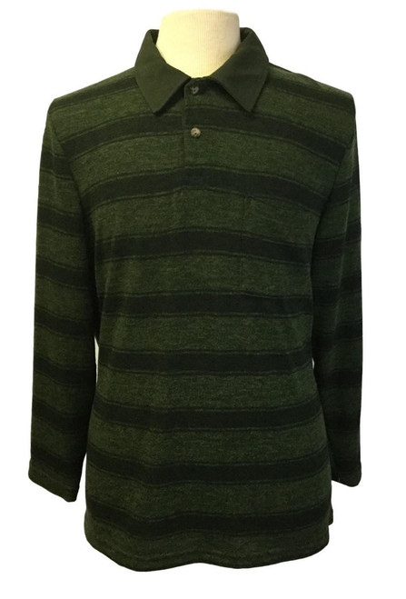 Mens Adaptive Back Snap Polo Sports Shirt - Long Sleeve