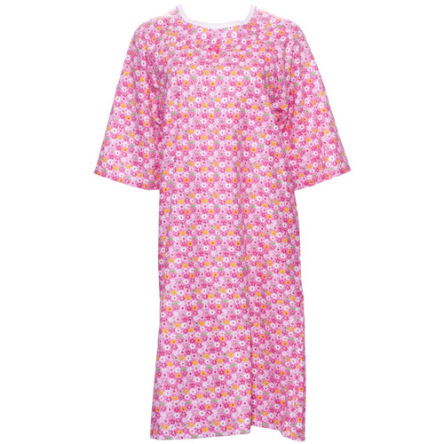 Benefit Wear Adaptive Womens Shoulder Wrap Flannel Hospital-Style Nightgown-Assorted Prints