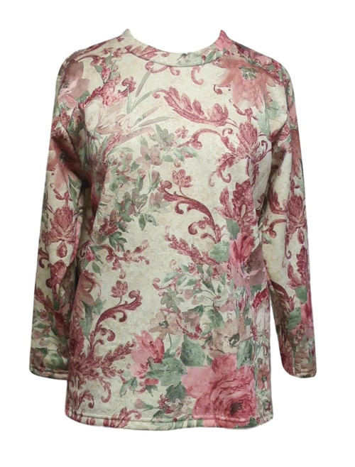 Full back‑snap closure on women’s adaptive fleece top.