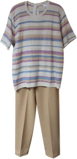 Full back snap closure on adaptive knit top for easy assisted dressing.