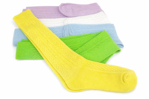 Assorted Colors: Orlon Cable Socks