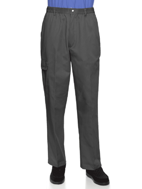 Men's Full‑Elastic Twill Casual Pants with Zipper Fly & Center