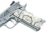 Nighthawk Custom 1911 VIP Silver Deep Hand Engraved 9mm Pistol 5" Barrel - Wooly Mammoth Bark Grips, 1251, 806802761251