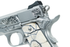 Nighthawk Custom 1911 VIP Silver Deep Hand Engraved 9mm Pistol 5" Barrel - Wooly Mammoth Bark Grips, 1251, 806802761251