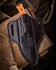 Microtech Akris - Ember G-10 Handle - Stonewash Standard - Chocolate Leather Sheath, 95-10EM-1, 810222581078