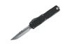 Microtech UTX-85 Gen IV Interceptor D/E - Black Deep Engraved Topo Handle - Stonewash Standard Blade Finish, 12354TP-10S, 810222582969