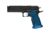 MPA DS9 TC Hybrid 9mm Pistol 4.6" Barrel - Single Port Compensator - Black & Blue Grip